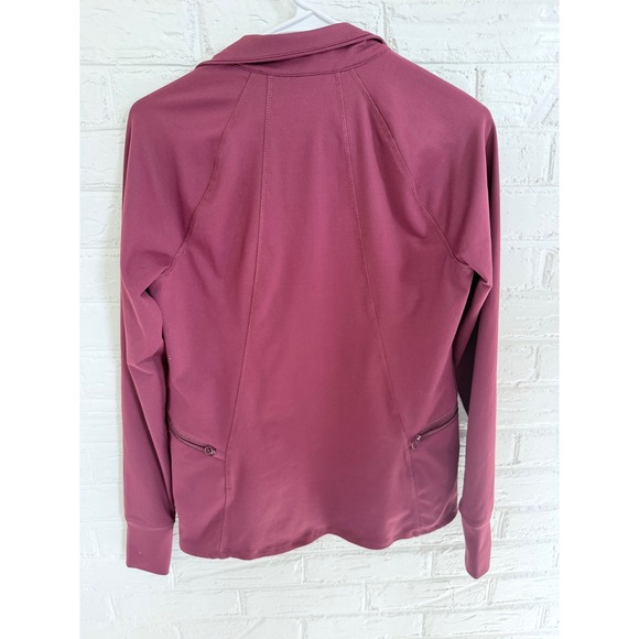 Layers Qwick Dry Zip Up Jacket Women Size S Burgundy ActivewearAthleisure - Picture 4 of 5